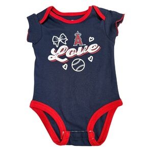 Los Angeles Angels MLB Licensed Girl's One-Piece Navy Blue 0-3 months
